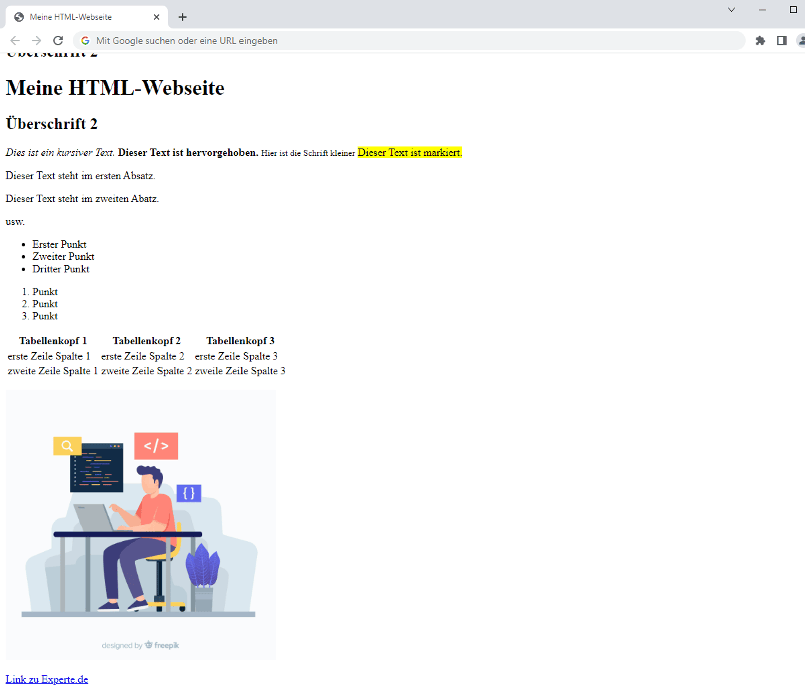 HTML lernen: In wenigen Schritten zur ersten HTML-Seite | EXPERTE.de